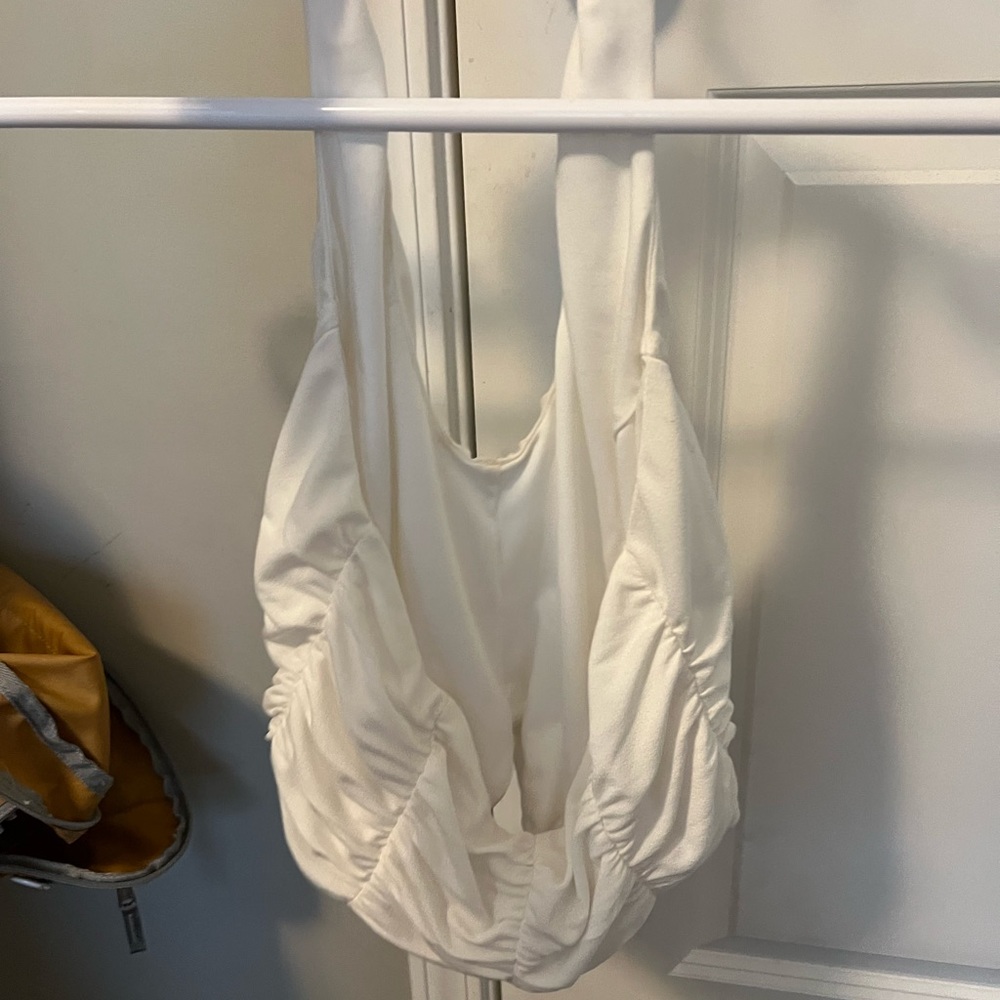 Tiger Mist white halter open back top, perfect condition